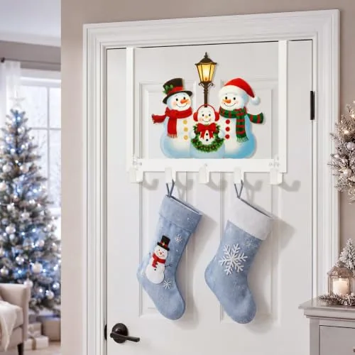 Over The Door Hooks Christmas Snowman, Metal Bathroom Hanger