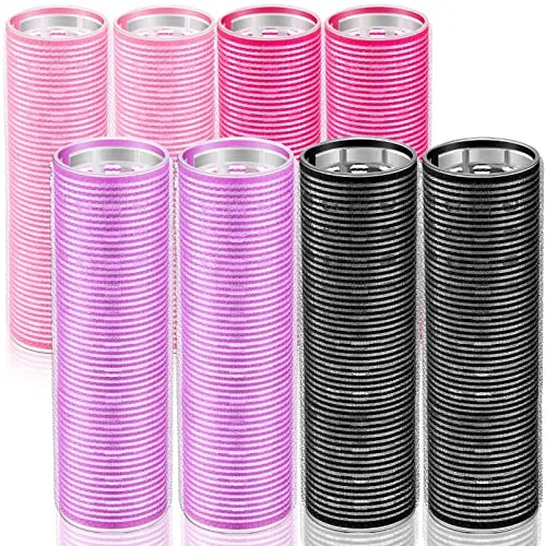 8 Pcs Long Hair Rollers for Bangs Aluminum Core Curlers Thermal 4.1 x 1.2