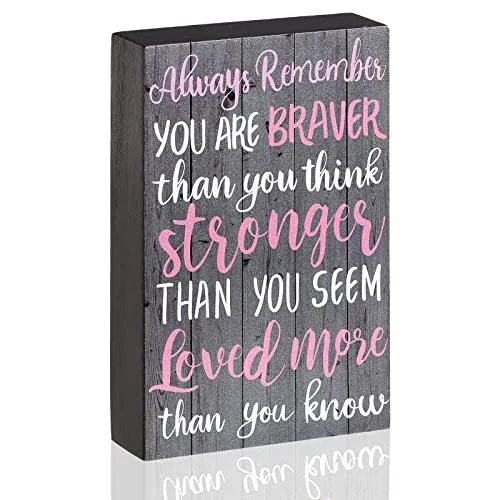 Inspirational Wooden Box Sign Desk Decor Gift Always Remember You Are