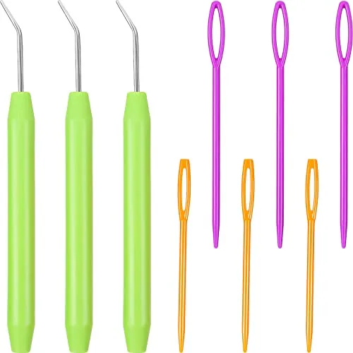 9 Pieces Knitting Loom Hook Crochet Needle Hook with Convenient Handles