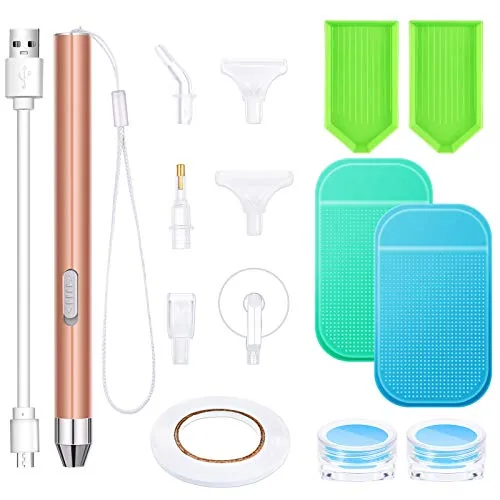 15 Pieces LED Diamond Painting Tools Set 5D Diamond Painting Drill Pens