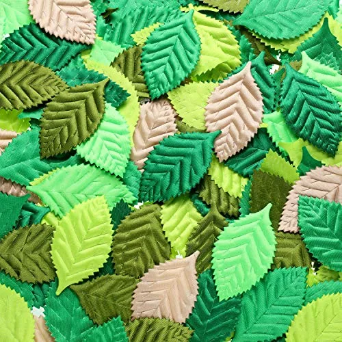 150 Pieces Fake Fabric Leaves for Crafts Mixed Artificial Paper Leaves