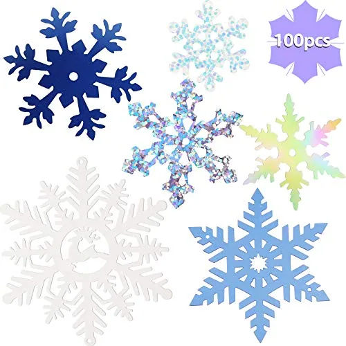100 Pieces Large Snowflake Cut Outs - Christmas Ornaments