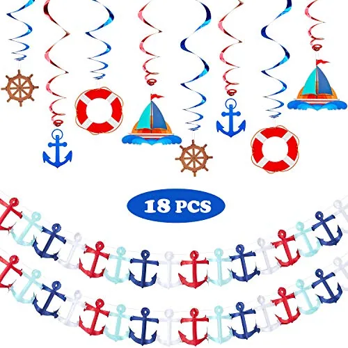 18 Pieces Nautical Party Decorations Cruise Door Banner