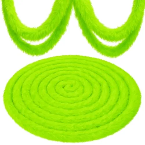 Faux Fur Ribbon Christmas Garland,Green,3 Inch X 60 ft