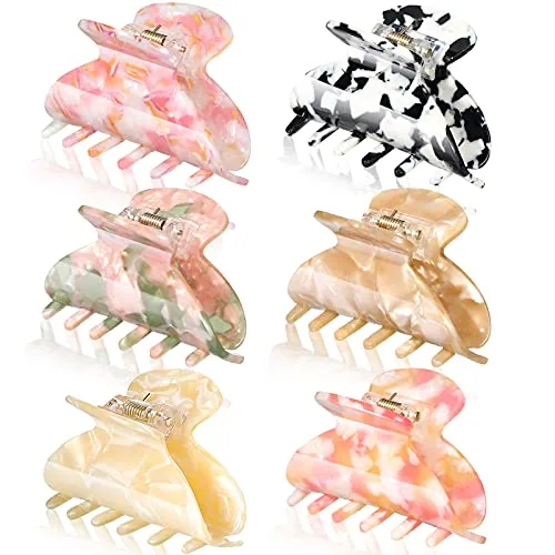 6 Pcs Medium Hair Claw Clip for Thin Hair Women
