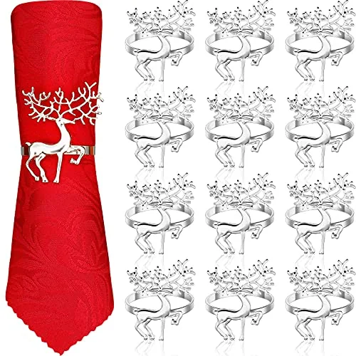 12 Pieces 12 Pieces Deer Napkin Rings Stag Napkin Holders