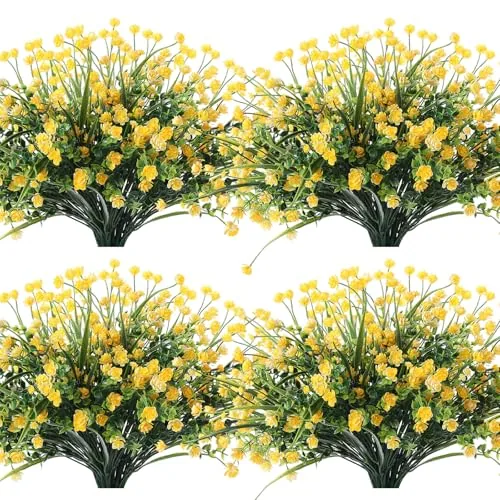 36 Bundles Artificial Flowers for Outdoor, UV Resistant Faux Artificial