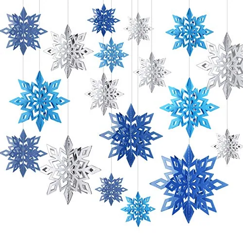3D Hollow Christmas Winter Hanging Snowflakes Ornaments Decorations
