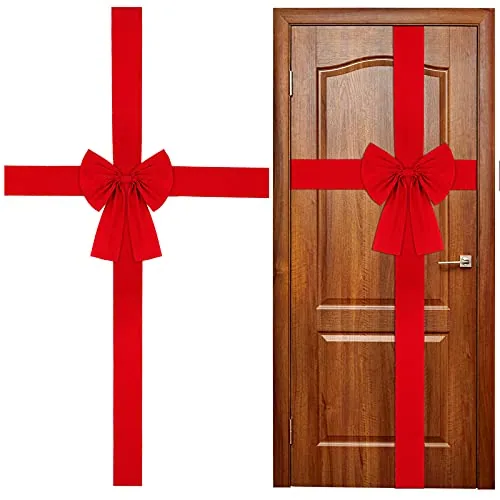 Christmas Ribbon Bow Large Red for Door Tree(1 Piece)