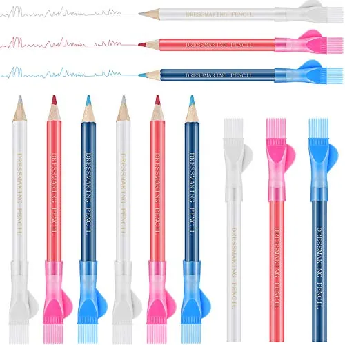12 Pieces Sewing Fabric Pencils Water Soluble Pencil Tailor Mark Pencil