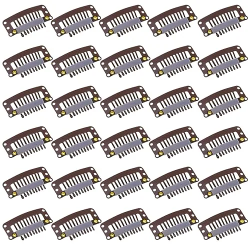30 Pcs Wig Clips Hair Extensions, 9-Teeth 32 Mm