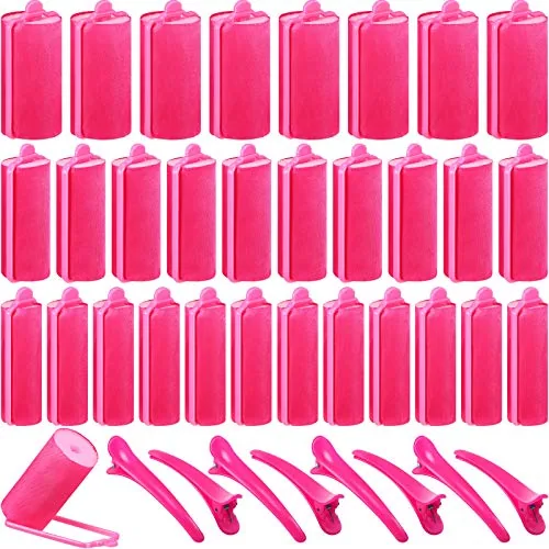 40 Pcs Sponge Hair Rollers Satin Foam Curlers with Clips