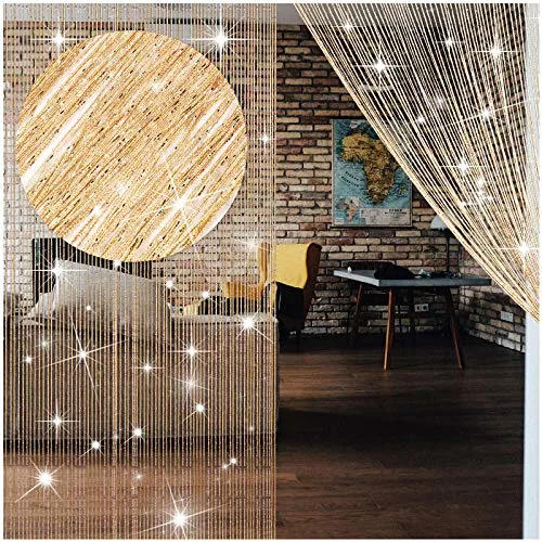 4 Pcs String Curtains Glitter Fringe Curtains for Window Doorways 79 x 39