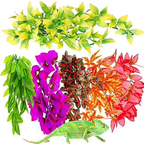 Reptile Plants, Terrarium Hanging Fake Plant Leaves, Plastic Terrarium