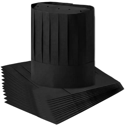 12 Pcs Chef Hat Set 9 Inch Disposable