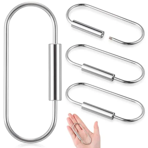 4 Pcs Brass Screw Lock Key Ring Carabiner Clips