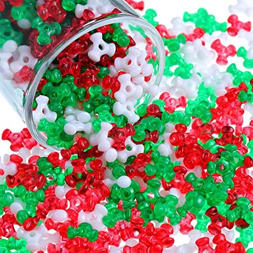 2000 Pcs Christmas Tri Beads Plastic Triangle