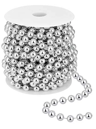 26 Feet Christmas Tree Beaded Garland Plastic Pearl Strands Chain