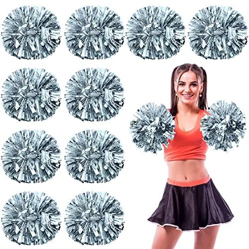 12pcs Cheerleading Pom Poms with Baton Handle