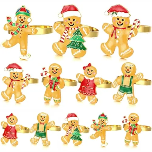 12 Pieces Gingerbread Napkin Rings
