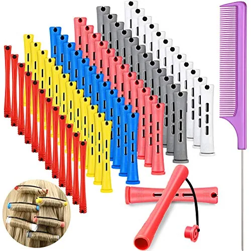 72 Pieces Hair Perm Rods Kits, 2.36 in Hair Rollers in 6 Dia Sizes