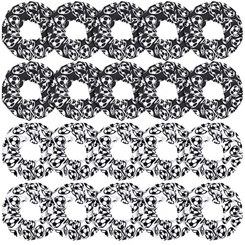 20 Pieces Soccer Hair Scrunchies Soccer Hair Ties Sport Elastic Silk