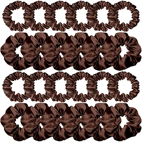 24 Pcs Satin Hair Scrunchies Elastic Ties Bulk 2 Sizes