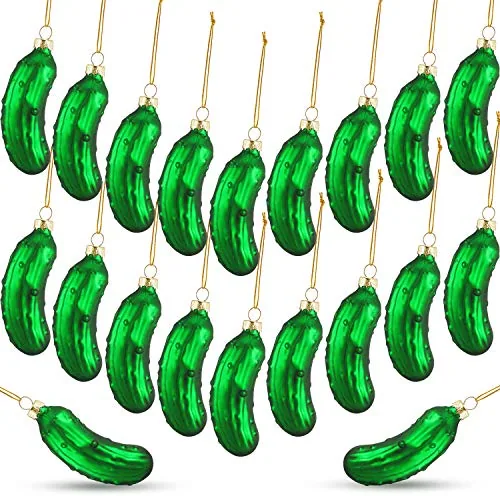 Christmas Pickle Tree Ornament, Glass Blown Pickle Hanging Ornaments for