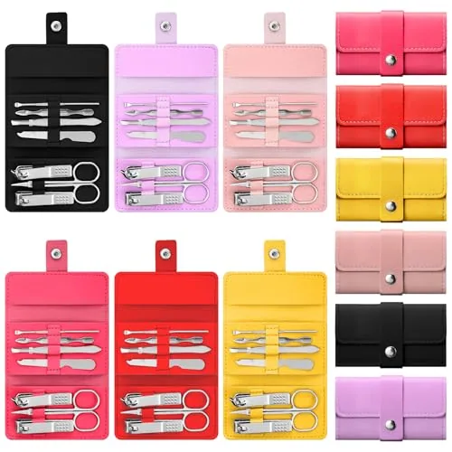 12 Sets Manicure Kit 7 in 1 Nail Clippers Case