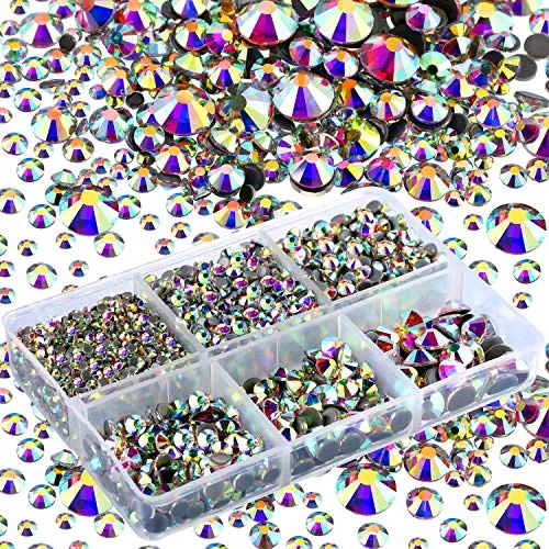 4000 Pcs Hotfix Rhinestones Crystal AB Clear Color Rhinestones Mixed Size