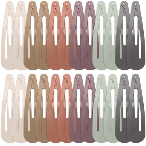 30 Pcs Large Metal Snap Barrettes